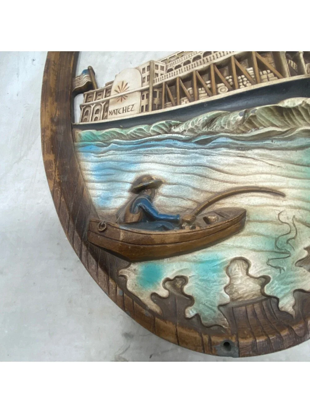 Burwood 1975 Products Plastic Train Steam Ship Wall Plaque Oval 20